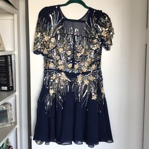 Beaded skater cut dress